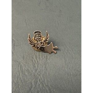 Guardian Angel Praying Gold Tone Vintage Lapel Pin